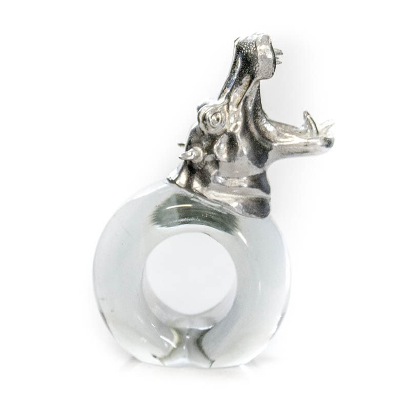 Mini Pewter Hippo Napkin Ring