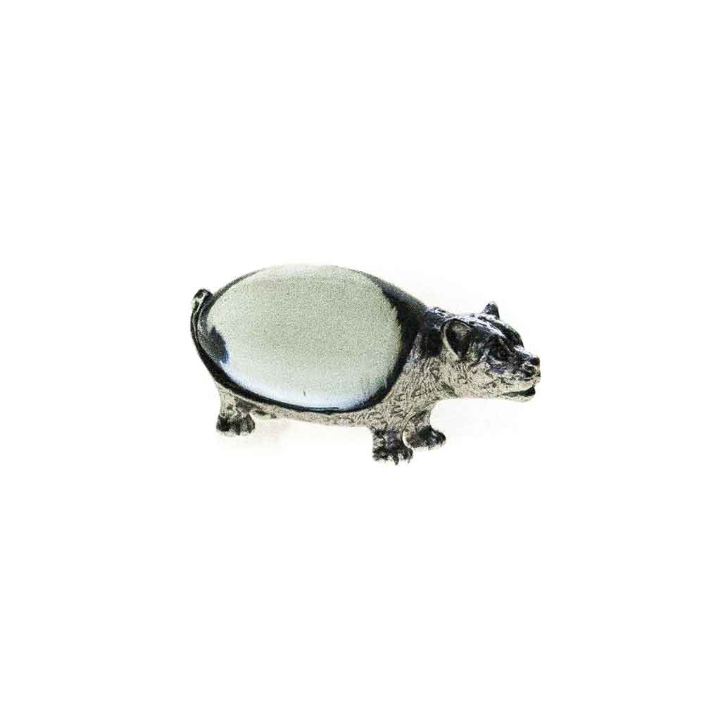 Small Oval Leopard Pewter Body