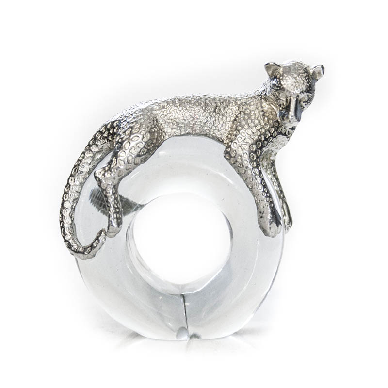 Mini Pewter Leopard Napkin Ring
