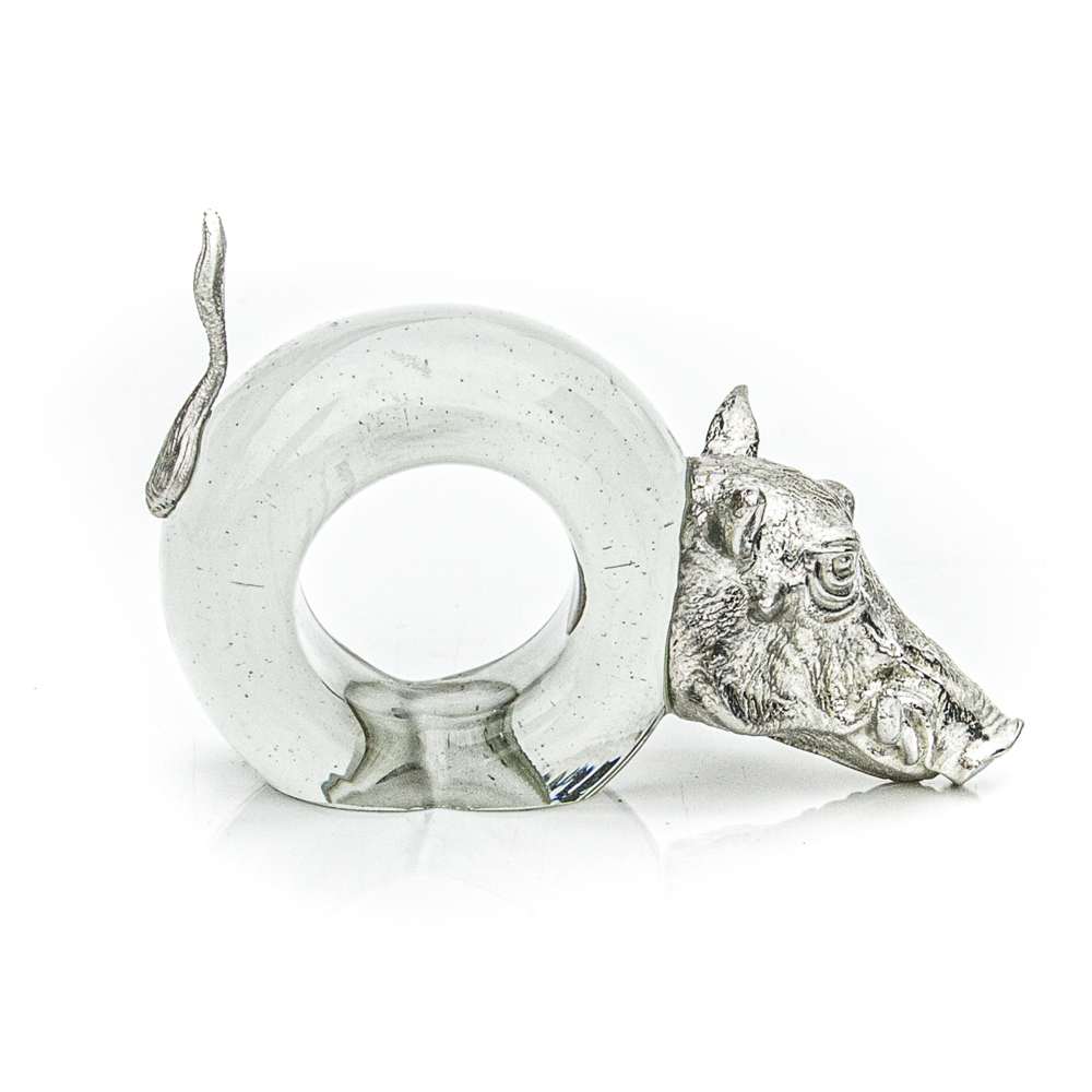 Mini Pewter Warthog Napkin Ring