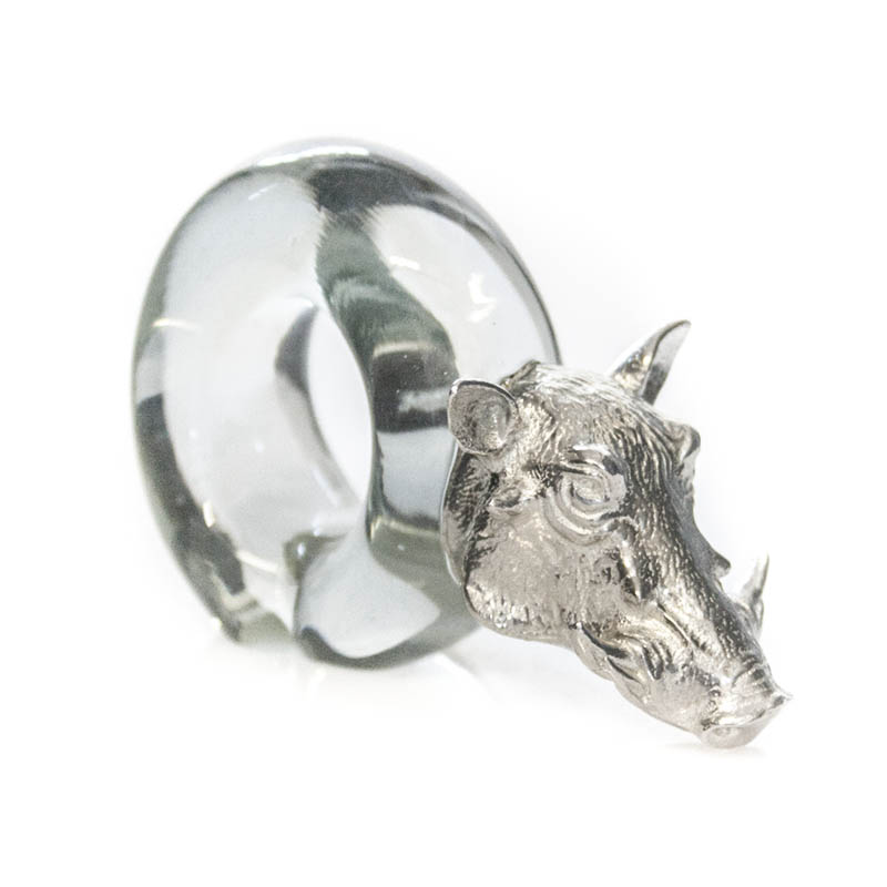 Mini Pewter Warthog Napkin Ring