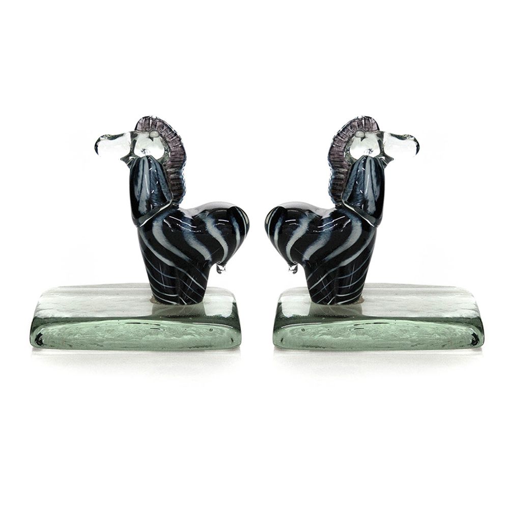 Medium Zebra Bookends full colour (pair)