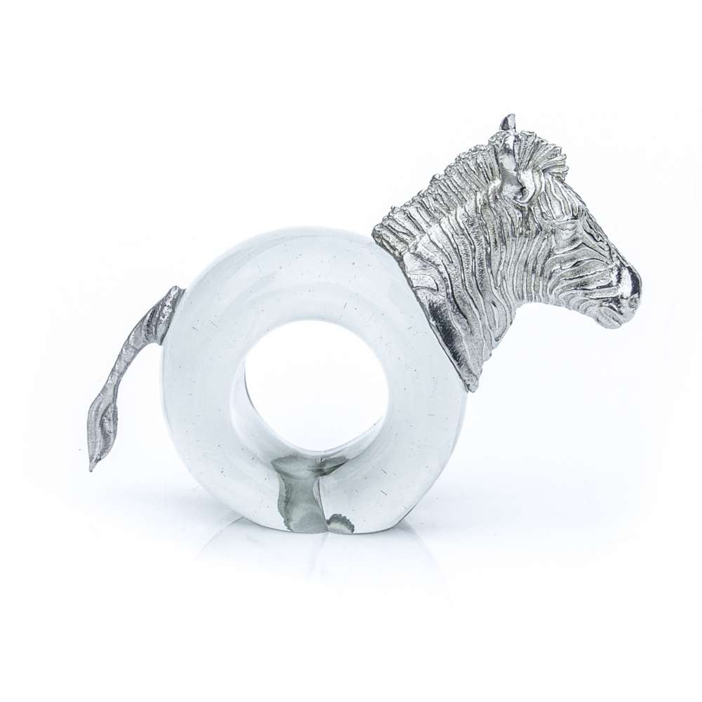 Mini Pewter Zebra Napkin Ring