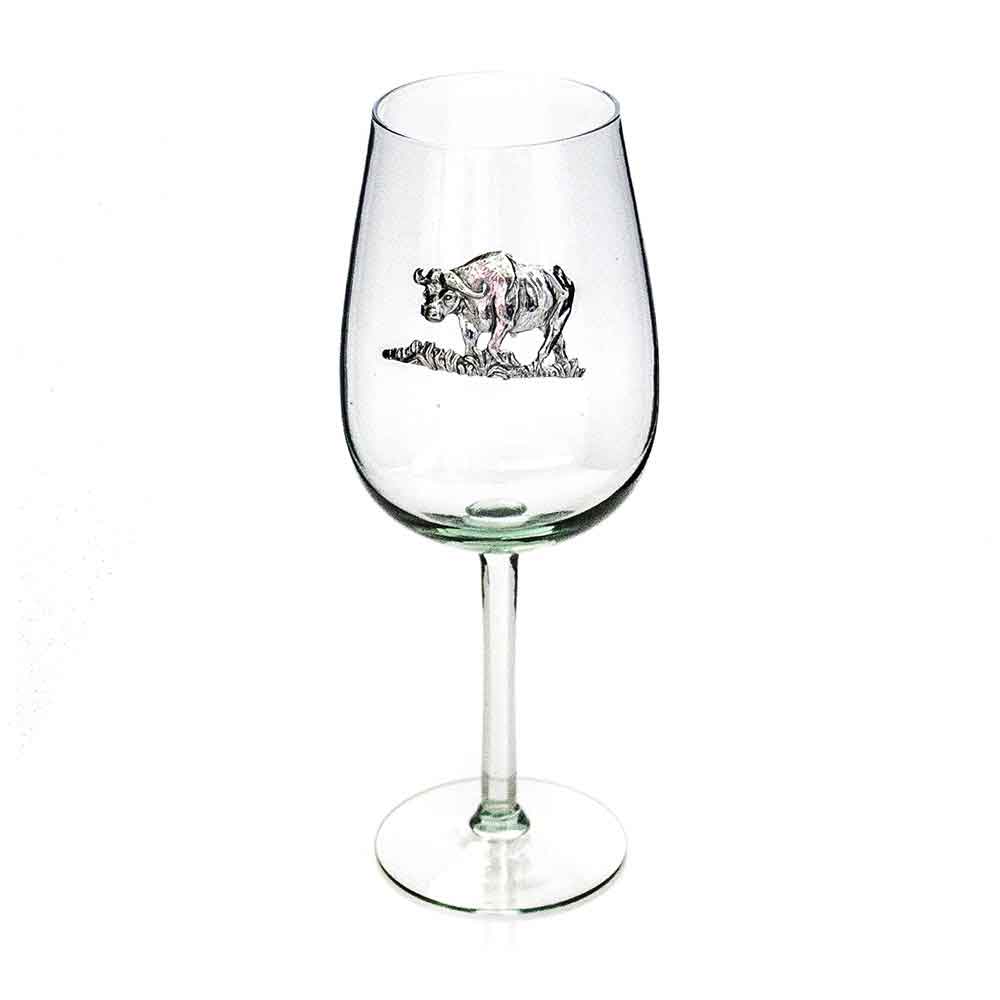 Bordeaux Glass - Pewter Buffalo On Bowl