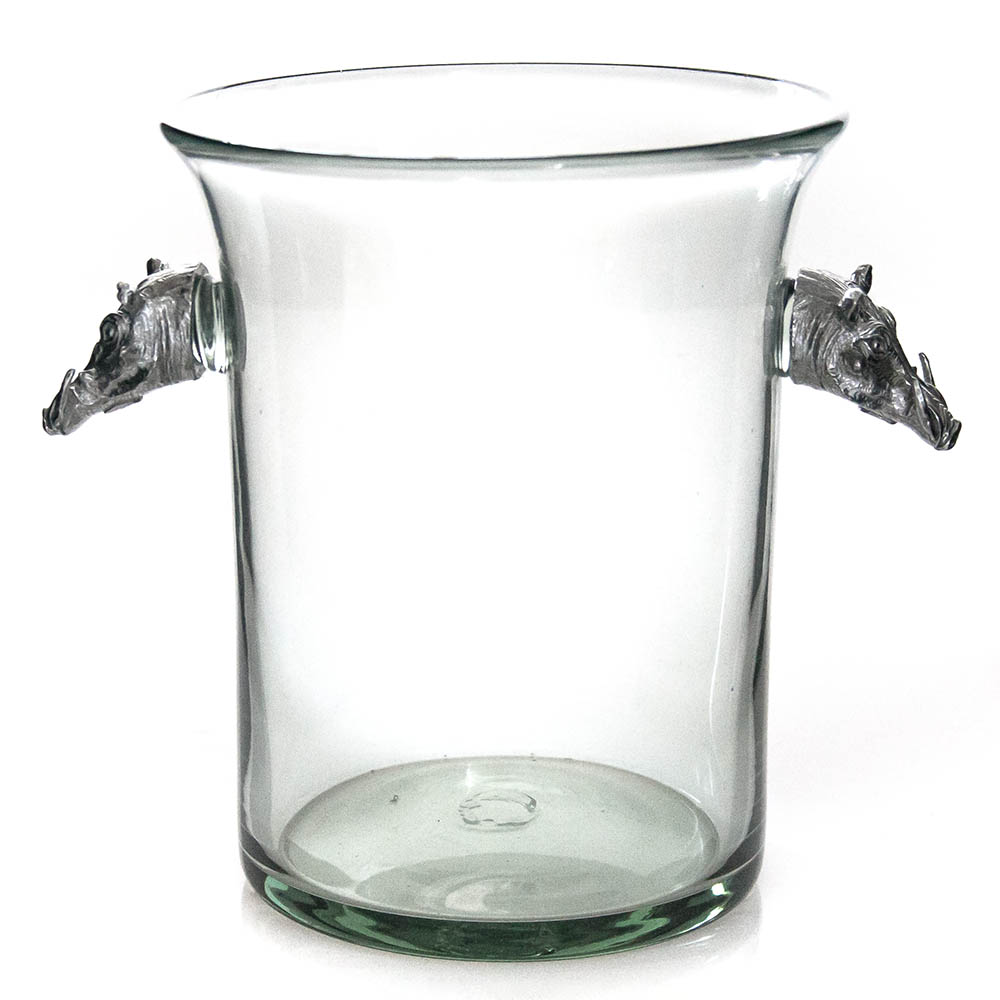Ice Bucket With Warthog Pewter Handle