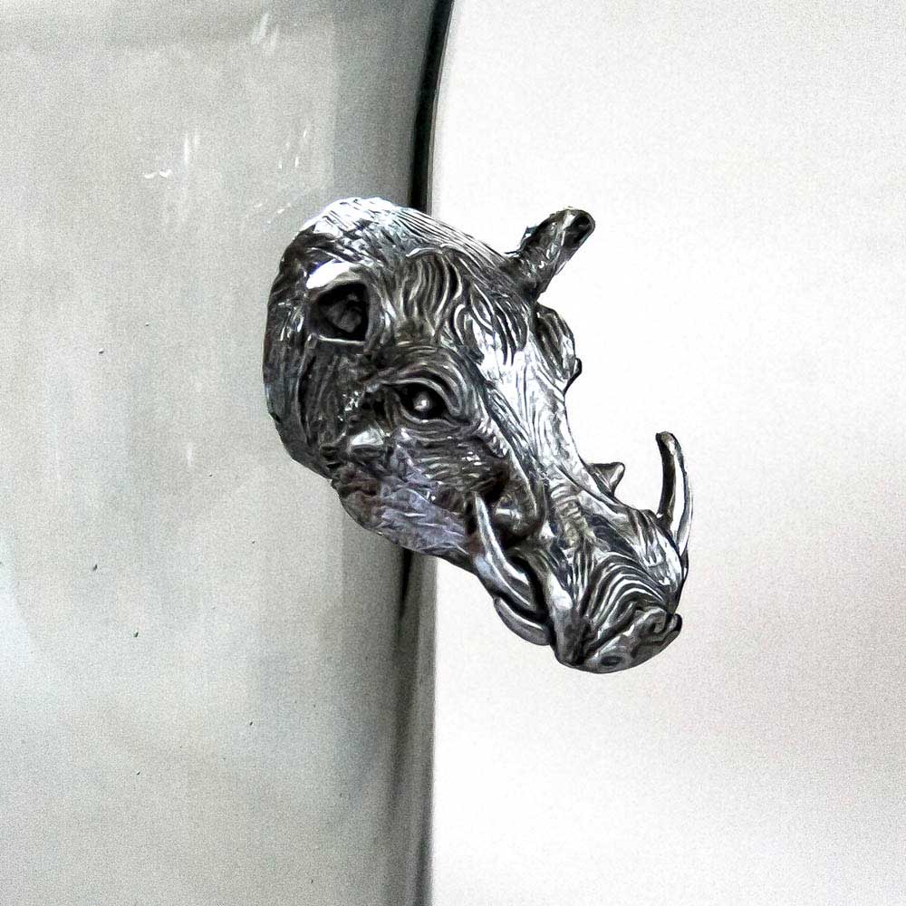 Ice Bucket With Warthog Pewter Handle