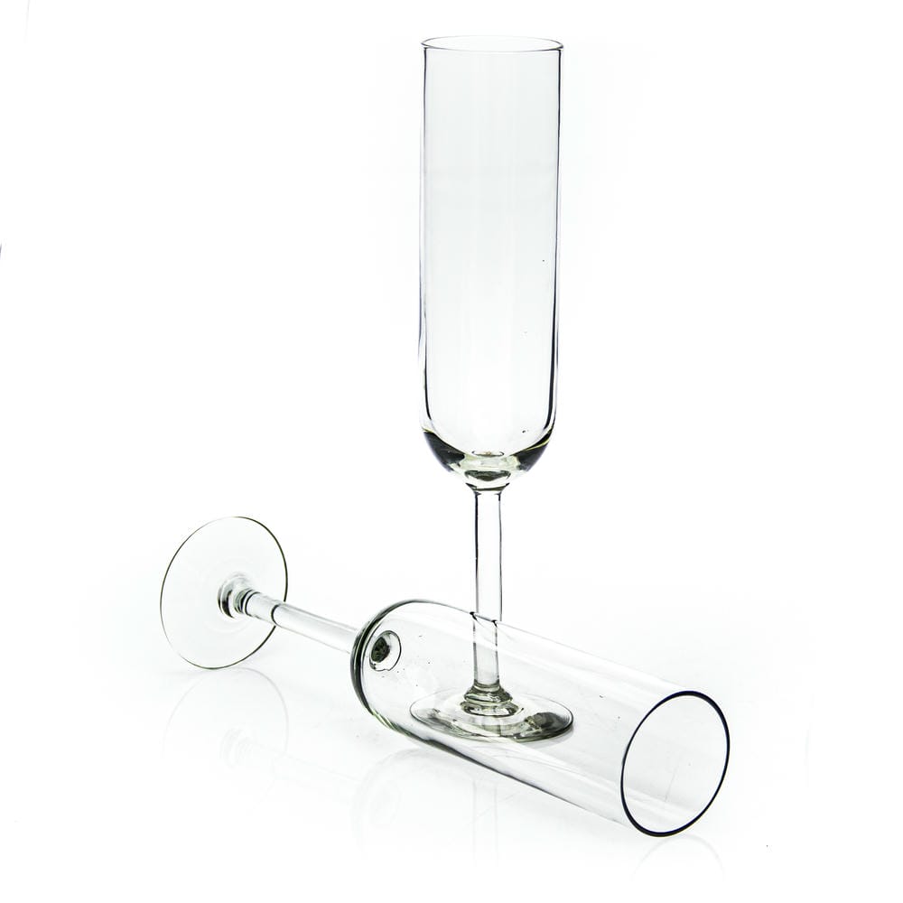 Pear Drop Straight Stem Champagne Glass