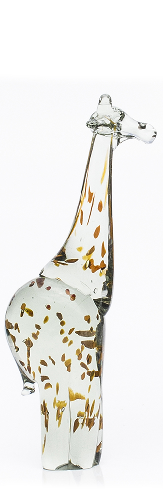 07-A-Q - Extra Large Giraffe - clear with colour flecks