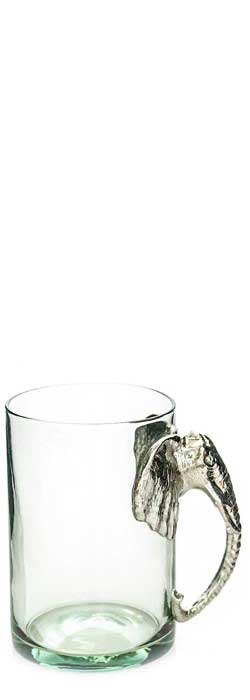 B-01 - Large Beermug Elephant Pewter Handle
