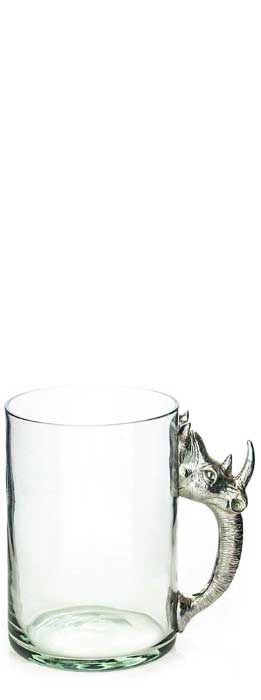 B-02 - Large Beermug Rhino Pewter Handle