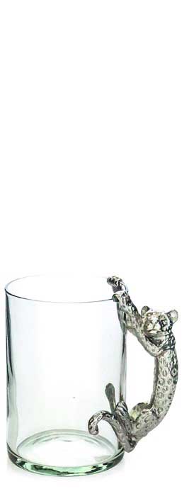 B-033 - Large Beermug Leopard Pewter Handle