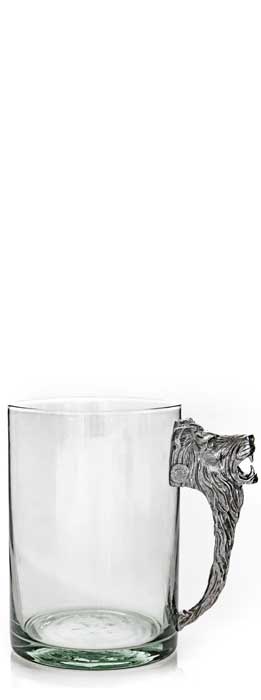 B-083 - Large Beermug Lion Pewter Handle