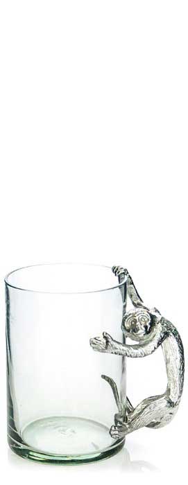 B-093 - Large Beermug Monkey Pewter Handle