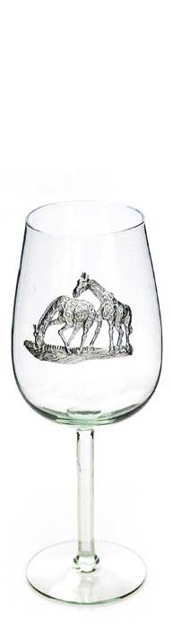 BR-BO-07-P - Bordeaux Glass - Pewter Giraffe On Bowl