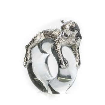 Mini Pewter Leopard Napkin Ring