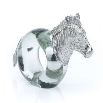 Mini Pewter Zebra Napkin Ring