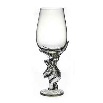 Bremers Bordeaux Pewter Elephant Stem Glass