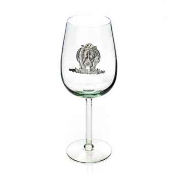 Bordeaux Glass -Pewter Rhino On Bowl