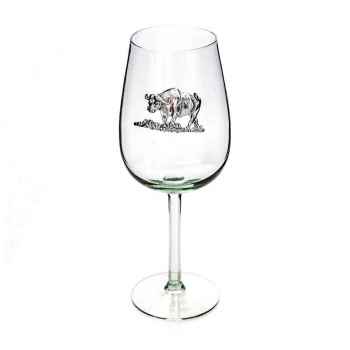 Bordeaux Glass - Pewter Buffalo On Bowl