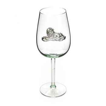 Bordeaux Glass - Pewter Lion On Bowl