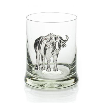 Whiskey Tumbler With Pewter Buffalo