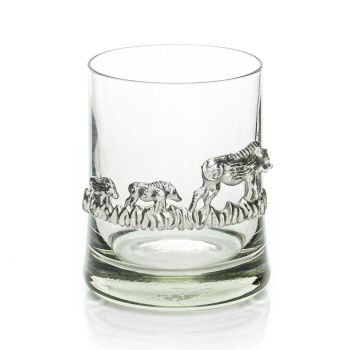 Whiskey Tumbler With Pewter Warthog