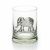 Whiskey Tumbler With Pewter Elephant